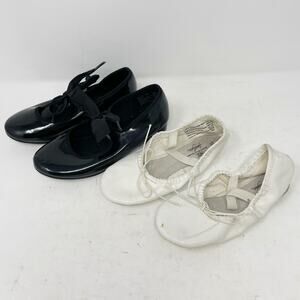 Two Pairs Toddler Dance Shoes Ballet Tap 9.5 10